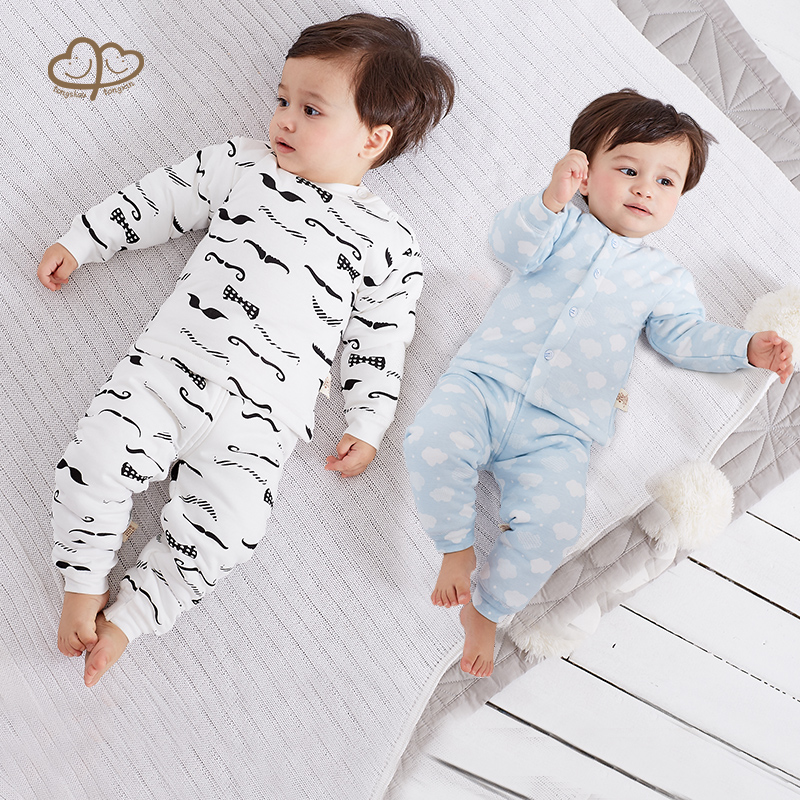 Baby Warm Underwear Suit Boy Girl Pure Cotton Clothes Baby Clip Cotton Thickened Winter Dress Children Winter Pyjamas