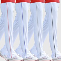 2022 spring summer white sports pants running men and women long pants Jiamusi fitness gymnastics pants big code to act out