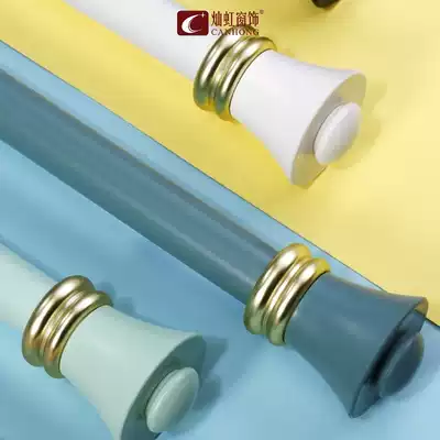 Customized curtains Roman pole Guyuan headdress simple single pole bedroom bay window aluminum alloy side mute accessories double pole