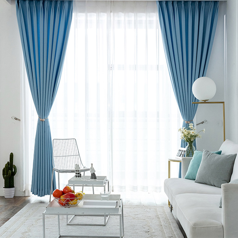 Light and luxurious Nordic minimalist Shading Curtains Balcony Floating Windows Bedroom Living-room Living-room Light-Blocking Sunscreen Thermal Insulation