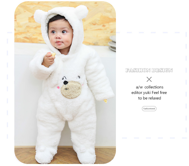 Quần áo sơ sinh dính liền với quần áo cotton dày cho bé Quần áo mùa thu và mùa đông đi chơi quần áo ôm 0-1 tuổi romper body cotton thông hơi cho bé