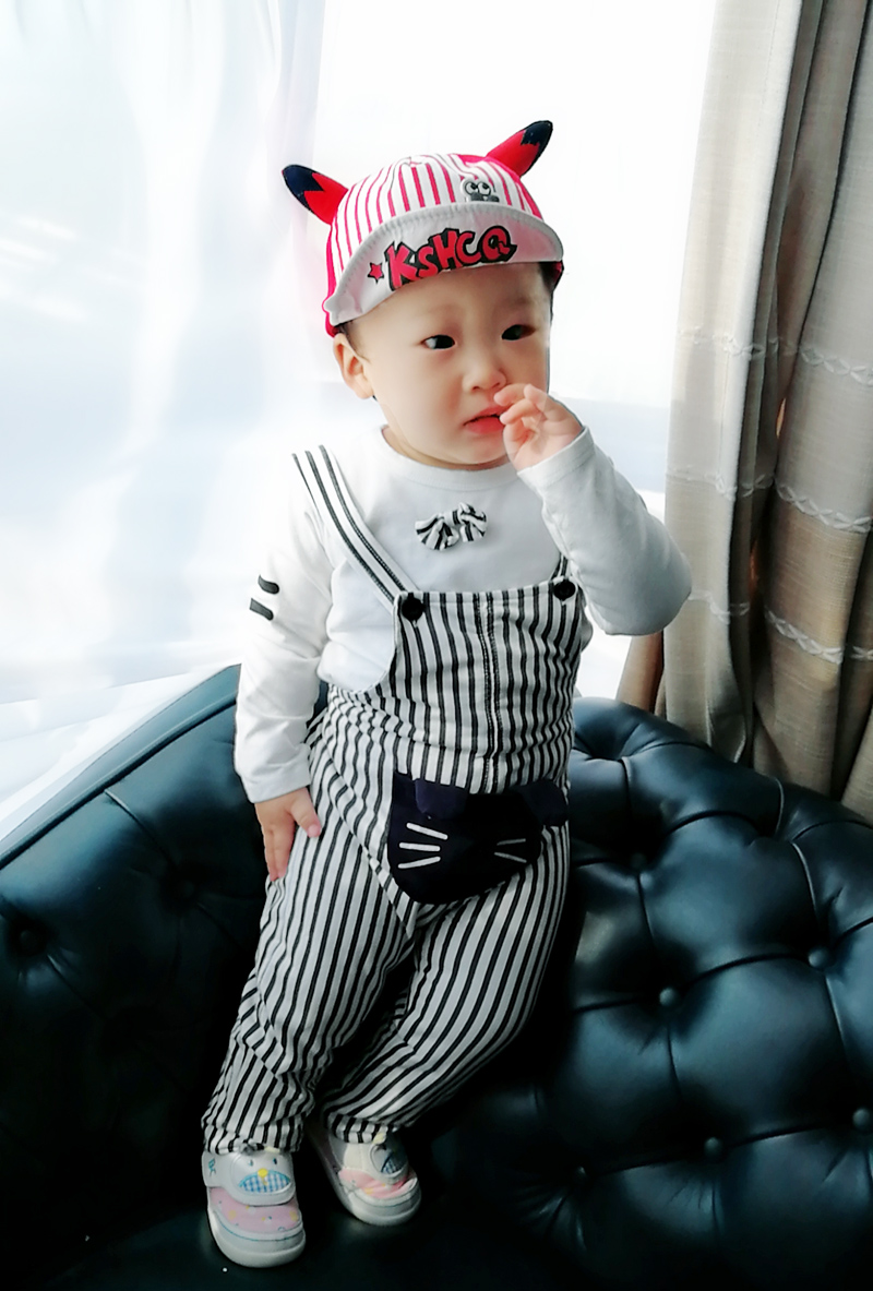 Bộ đồ yếm cho bé Bộ quần áo trẻ em ra quần áo 0-1-2 tuổi bé trai và bé gái xuân hè hai mảnh quần áo trẻ em hàn quốc