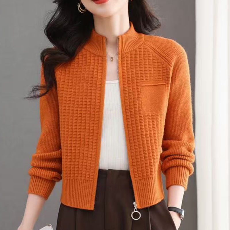 Knitted Sweater for Women, Spring and Autumn 2026 New Style, Petite Stand-Up Collar Zipper Top, Loose and Stylish Sweater Jacket Knitted Sweater for Women, Spring and Autumn 2026 New Style, Petite Stand-Up Collar Zipper Top, Loose and Stylish Sweater Jacket