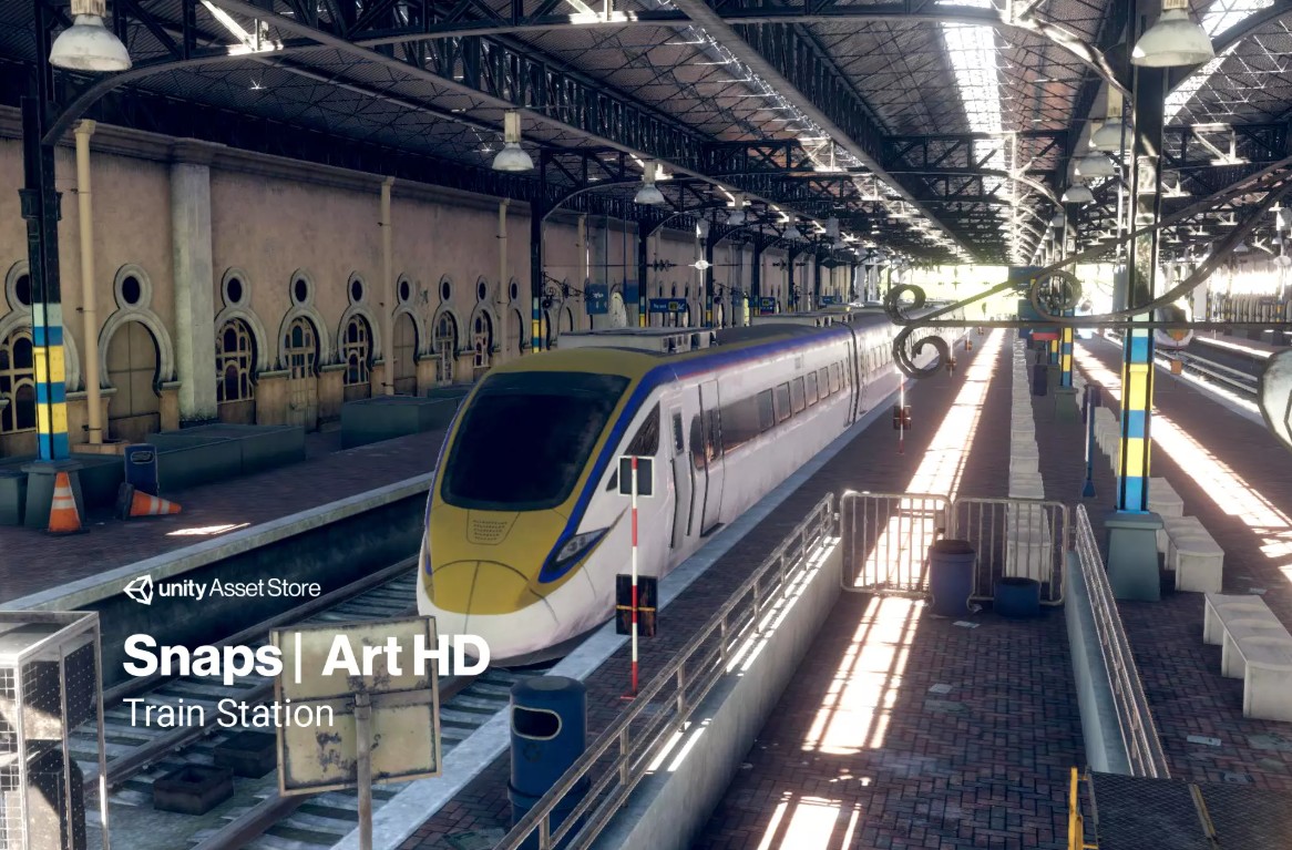 Unity 火车站Snaps Art HD  Train Station 1.1 unity3d asset-盘古CG网