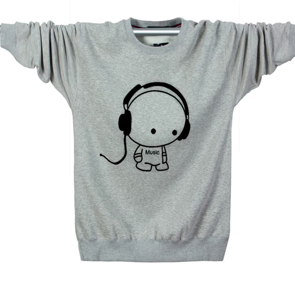 Cộng với áo nhung cotton dày trùm đầu cho nam áo len cổ tròn mùa thu và mùa đông dài tay cỡ lớn quần áo trẻ sinh béo áo khoác hoodie nam