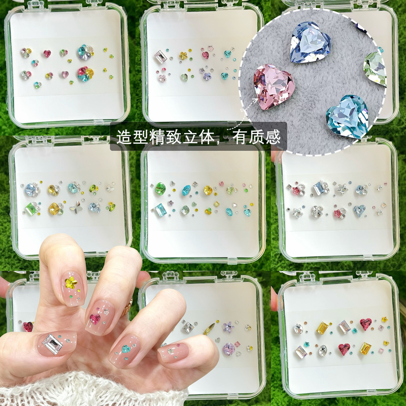 Candy Soda Nail Art Diamond Material Kit High-Quality Dongzhou Sparkling Nail Art Material Kit Colorful Diamond Press-On Nails Diamonds