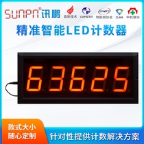 Xunpeng large screen LED counter display photoelectric automatic induction electronic screen industrial production counting Kanban