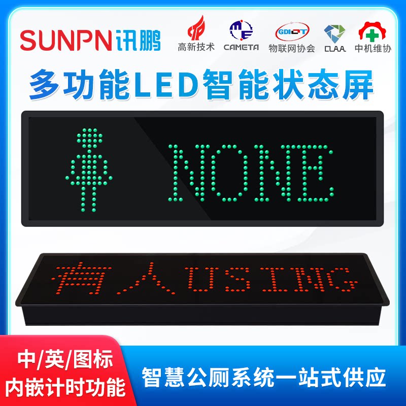 Mobile Public Toilet Makeup Room Toilet toilet position Someone No one LED Display State Automatic sensor Reminder Cards