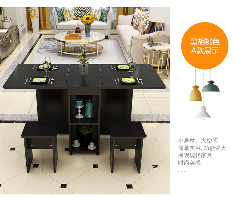 Bàn gấp hộ gia đình đơn giản bàn nhỏ căn hộ nhỏ có thể thu vào di động đa chức năng hình chữ nhật đơn giản kết hợp bàn ghế - Bàn bàn học gỗ