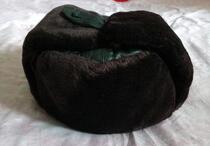 1990s old traffic police genuine leather velvet lint hat old GA duty black old locomotive hat collection