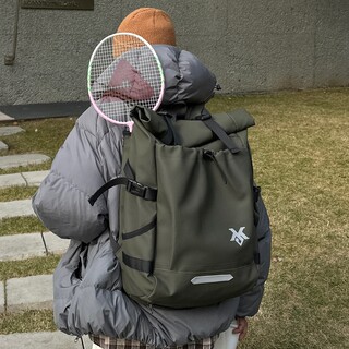 Waterproof Large-Capacity Backpack, Sports Outdoor Badminton Bag, Short-Distance Travel Bag, Workwear Style Computer Bag, Student School Bag