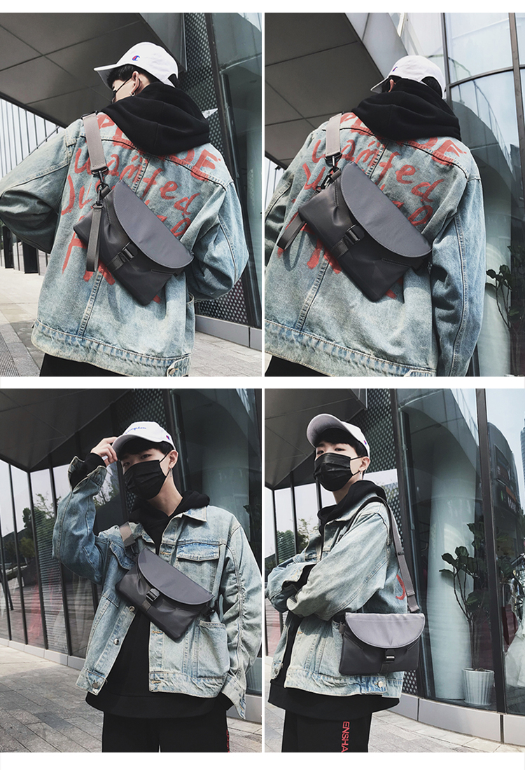 Tu túi xách mát mẻ Túi đeo chéo nữ 蹦 di triều nhãn hiệu túi ngực hip hop đường phố sinh viên cá tính đeo vai nam - Túi của con người túi xách juno