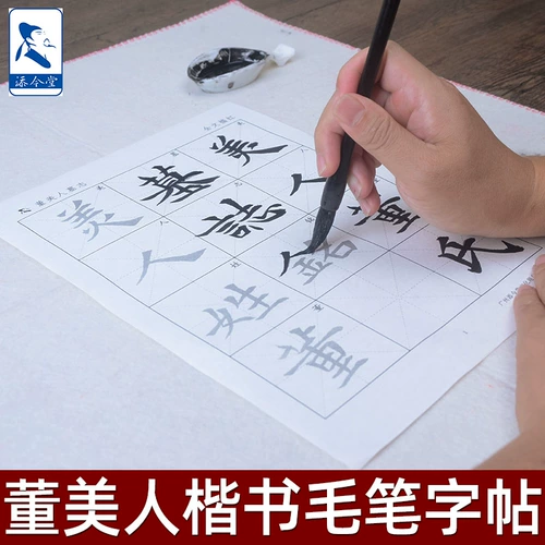 Эпитафия Донг Мэйрена, написанная обычным шрифтом, тетрадь для кистей для каллиграфии, красная рисовая бумага для кальки, тетрадь для практики каллиграфии, вводное руководство для начинающих, копирование пасты для практики каллиграфии мягким пером, полуготовая и полуготовая специальная бумага для практики.