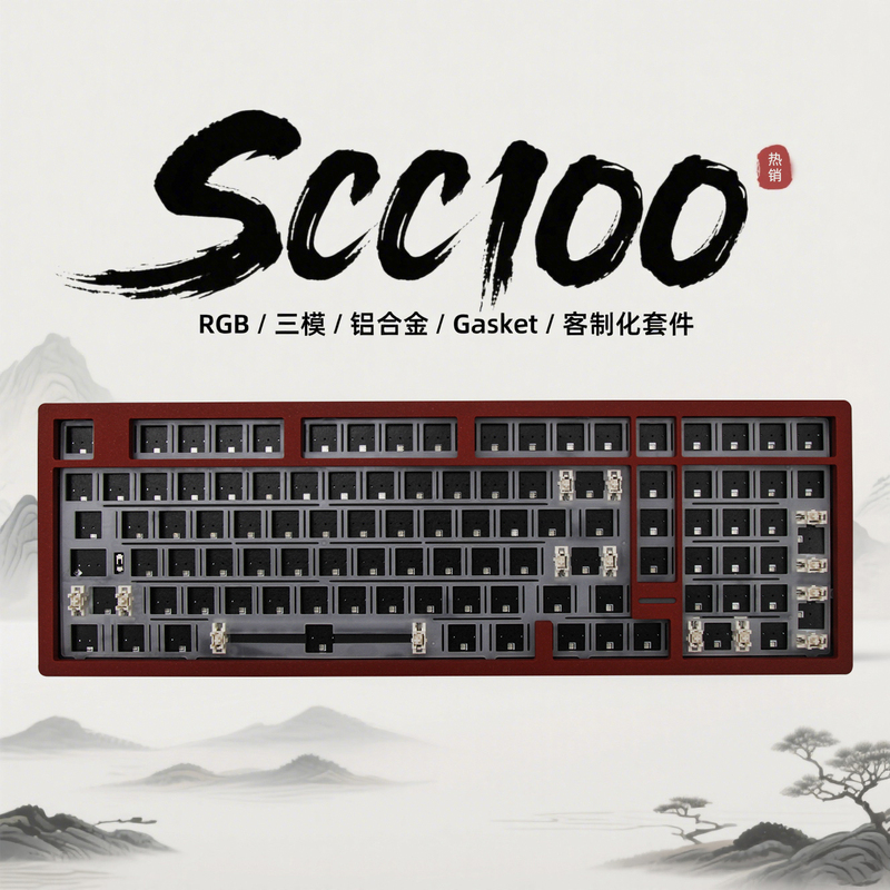 Scc100 Mechanical Keyboard Customization Kit Three-Mode Quick-Release 2.4g Bluetooth Wireless Aluminum Alloy