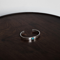 Authorized spot North Works Japanese hand made vintage Indian turquoise flat silver bracelet