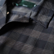 ABBOZZO x NVGS co-name classic Cuban collar short sleeve shirt dark check urban commuter vintage