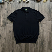 NVGS x BNF Polo Shirt Classic British retro pure black lapel Polo shirt high weave long staple cotton