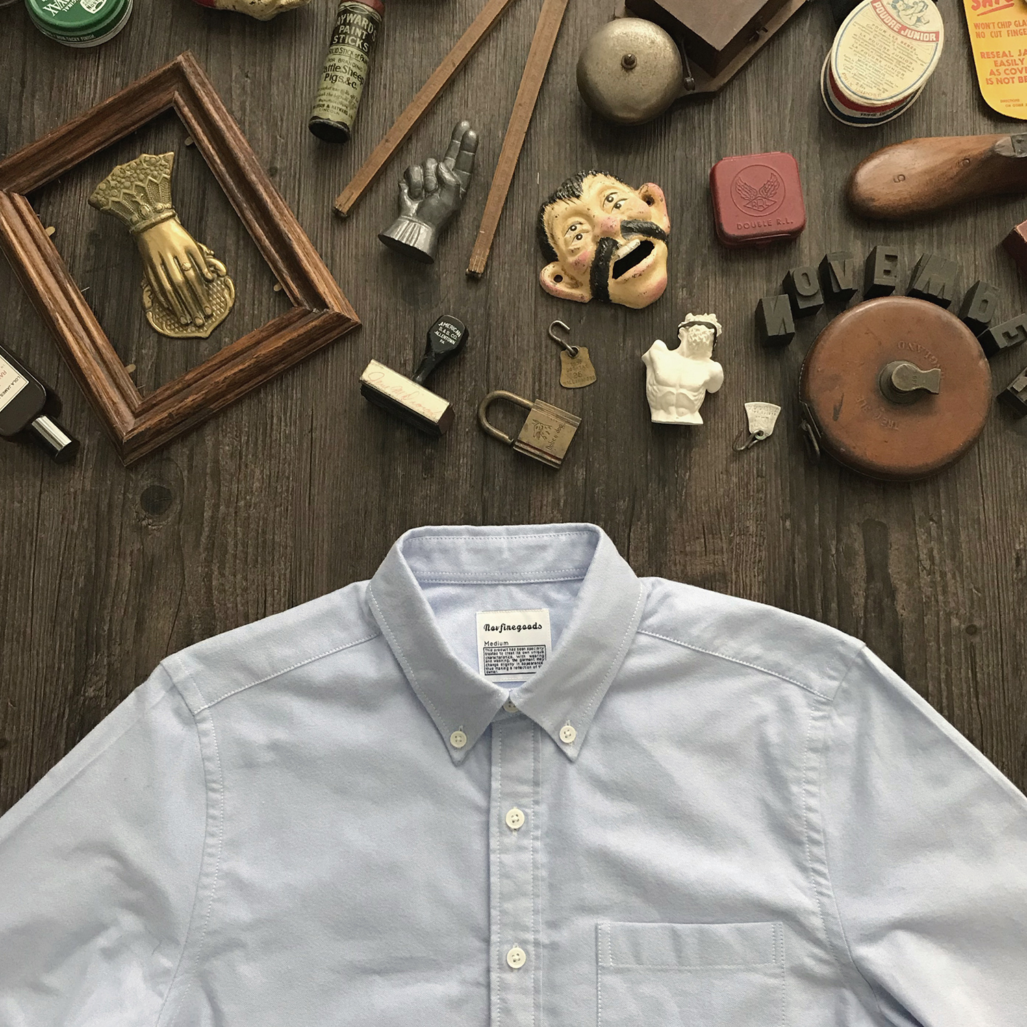 (SALE) NVGS Oxford Shirt Classic with light blue long suede cotton Oxford shirt body cut-Taobao