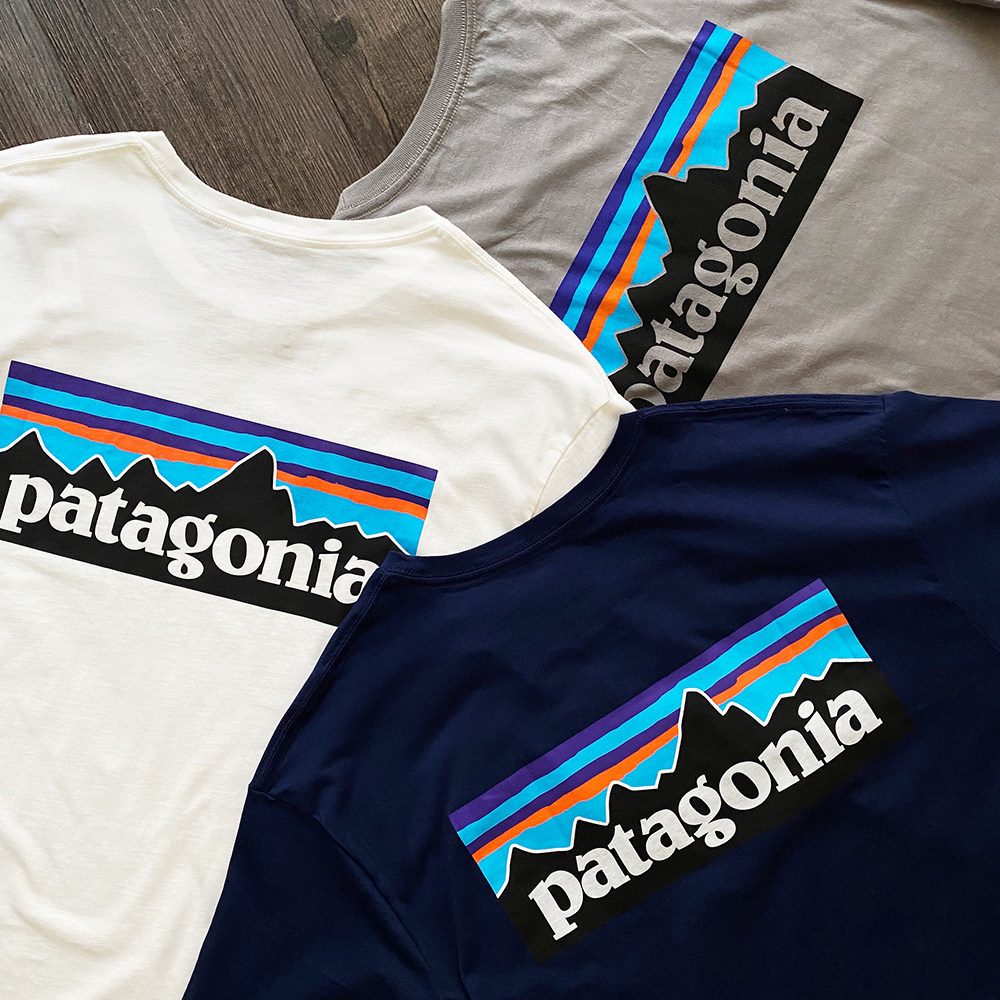 Authorized Patagonia classic environmental protection tee Fitzroy Peak Logo round neck short-sleeved T-shirt mountain system