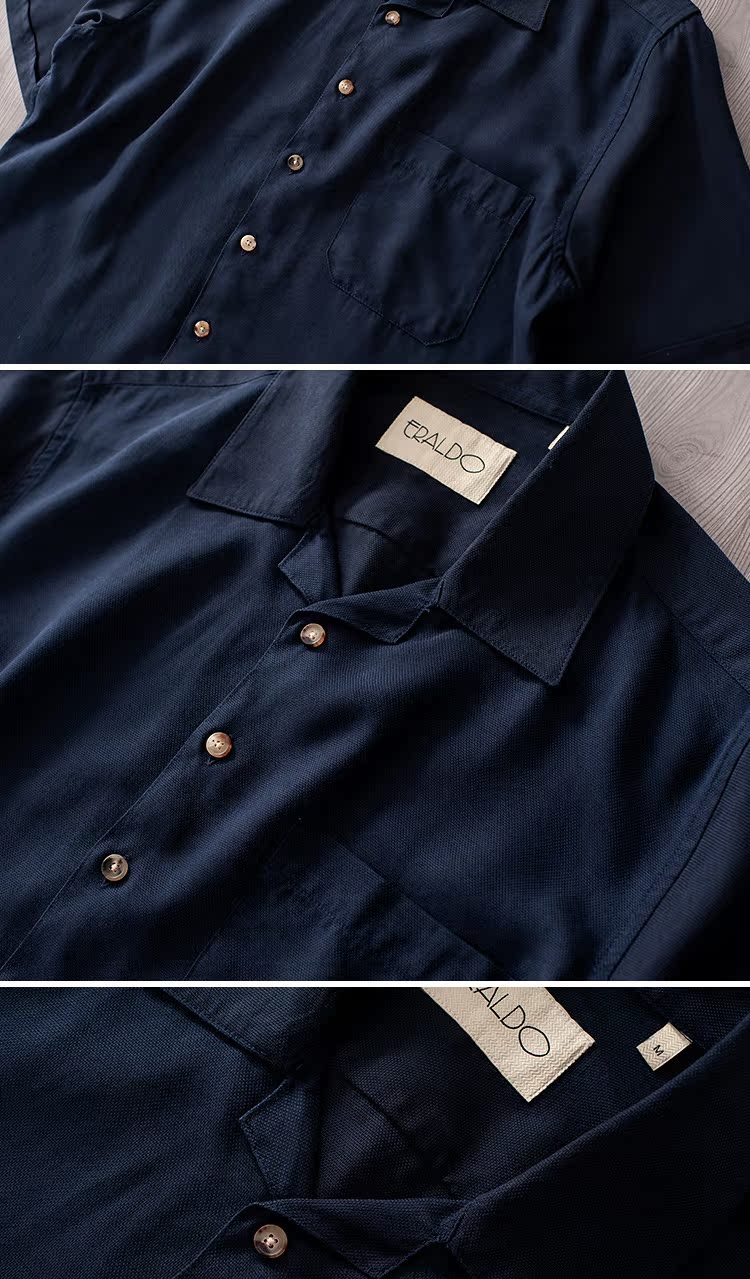 Anh may cổ điển hồi sinh loạt vải lanh jacquard cổ áo Cuba áo sơ mi nam ngắn tay Hawaii mùa hè - Áo áo sơ mi cổ tàu nam