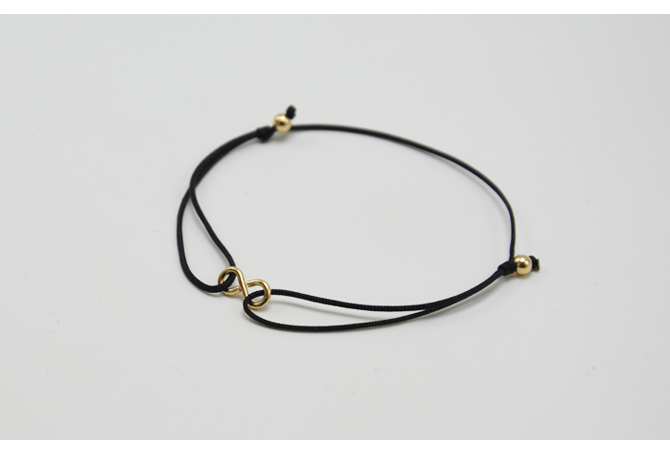 Phiên bản tiếng Hàn đơn giản 14K túi vàng 8 chữ tình yêu vô hạn tinh xảo đỏ dây đeo chân đen dây chân vòng chân nữ sinh viên quà tặng lắc chân vàng pnj
