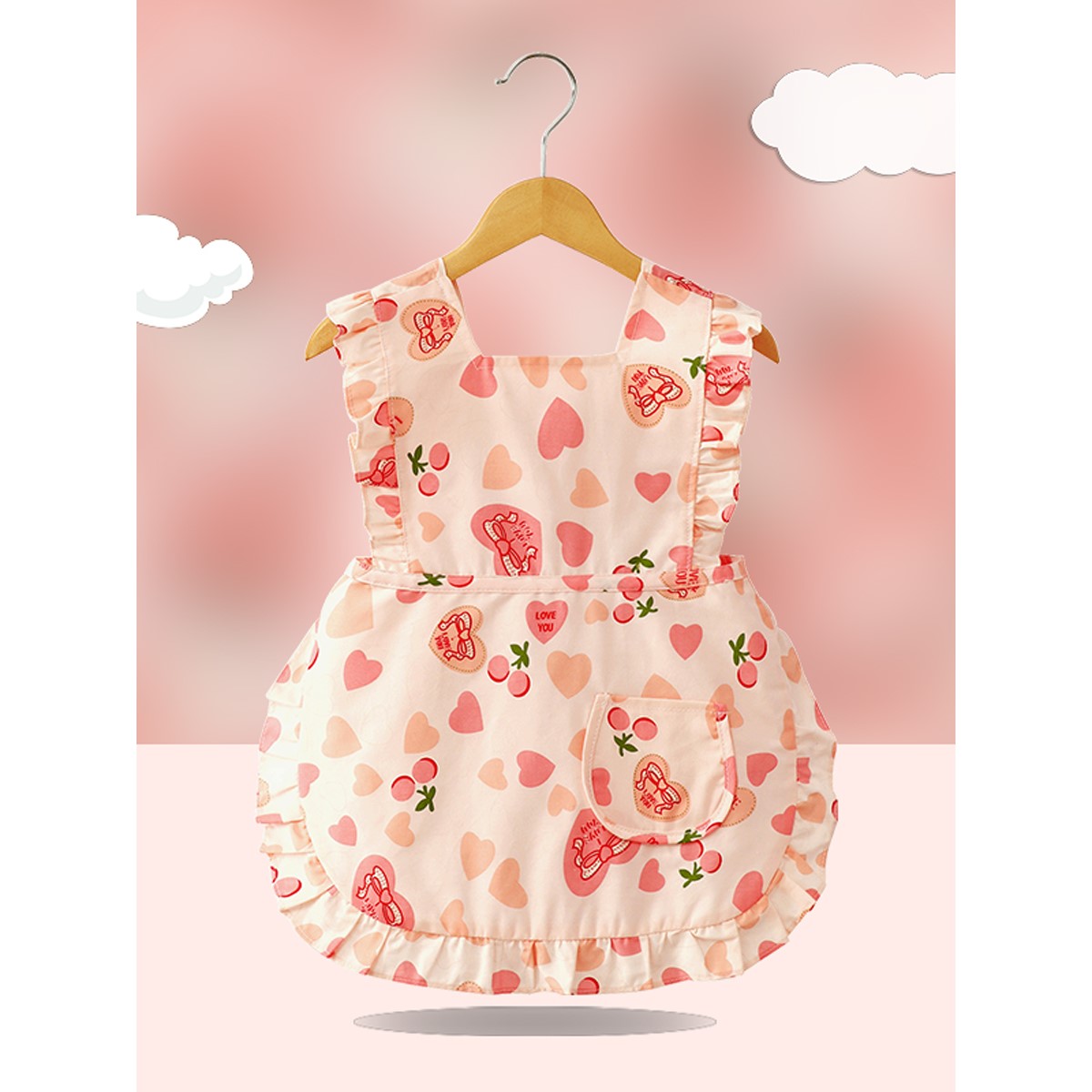 Coverall baby food supplement baby girl eating bib pocket waterproof children's child apron eating bib pure cotton sleeveless