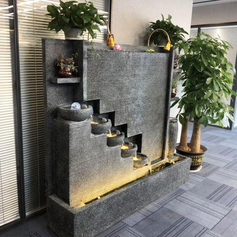 Large European-Style Flowing Water Fountain Ornament for Company, Hotel, Garden, Courtyard, Clubhouse, Wealth-Attracting Landscape Water Curtain Screen