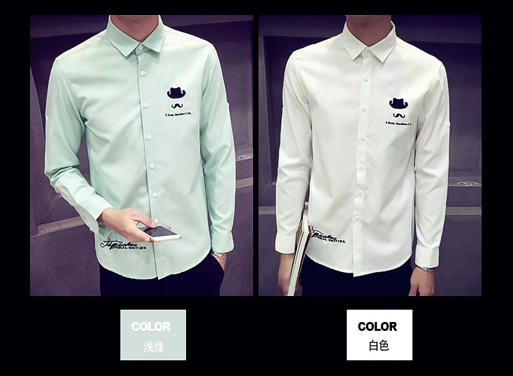 Sinh viên nam thanh niên hoang dã áo dài tay cotton oxford quay Slim cộng với áo nhung dày ấm áp thủy triều