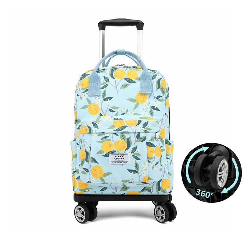 Oxford cloth waterproof short-distance trolley travel bag backpack foldable universal wheel portable light trolley luggage bag
