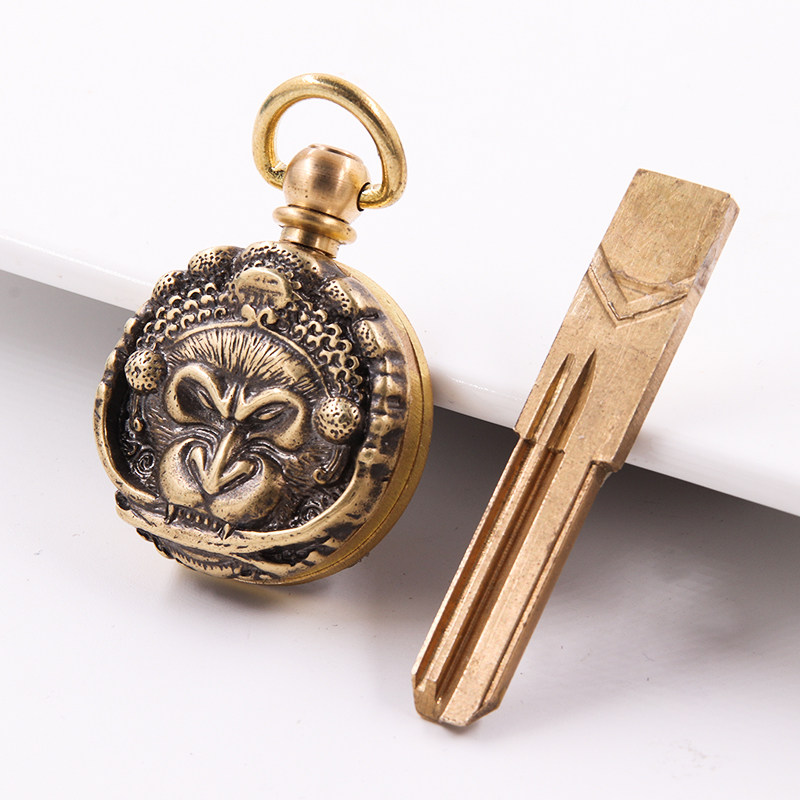 Customized modified embryo replace head brass car keykkun piece for men and women car keychain pendant personality