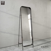 Wrought iron frame Vintage clothing store mirror Thin full body beauty Floor-to-ceiling mirror Simple fitting mirror without lenses