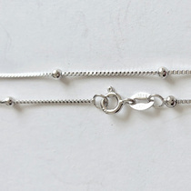 Pure silver 925 retro style wind grid small septuagener woman necklace 45 cm collarbone chain