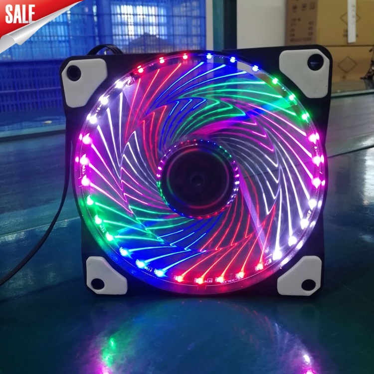 Manufacturer 33 lamp 12CM Host shell Fan guide aperture LED with lamp Luminous super silent Host shell Cooling windy volume