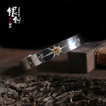 Takahashi goros style flat bracelet Ray Bird Men Women lightning 925 sterling silver locomotive point gold