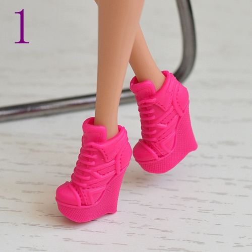 30cm váy búp bê giày 6 điểm phụ kiện em bé cô gái đồ chơi quà tặng cao gót giày giày đa dạng búp bê chibi trắng