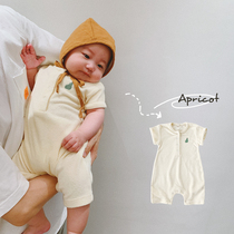 Yuner mother baby baby newborn baby full moon suit foreign atmosphere collar clothes baby Cotton one-piece suit