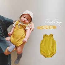2020 Summer baby sleeveless one-piece clothes baby Foreign solid color jumpsuit newborn thin climbing suit