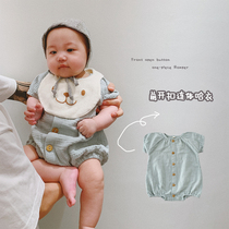 2020 Xia Yuner mother baby baby childrens clothing Ha clothes infant jumpsuit newborn triangle climbing clothes