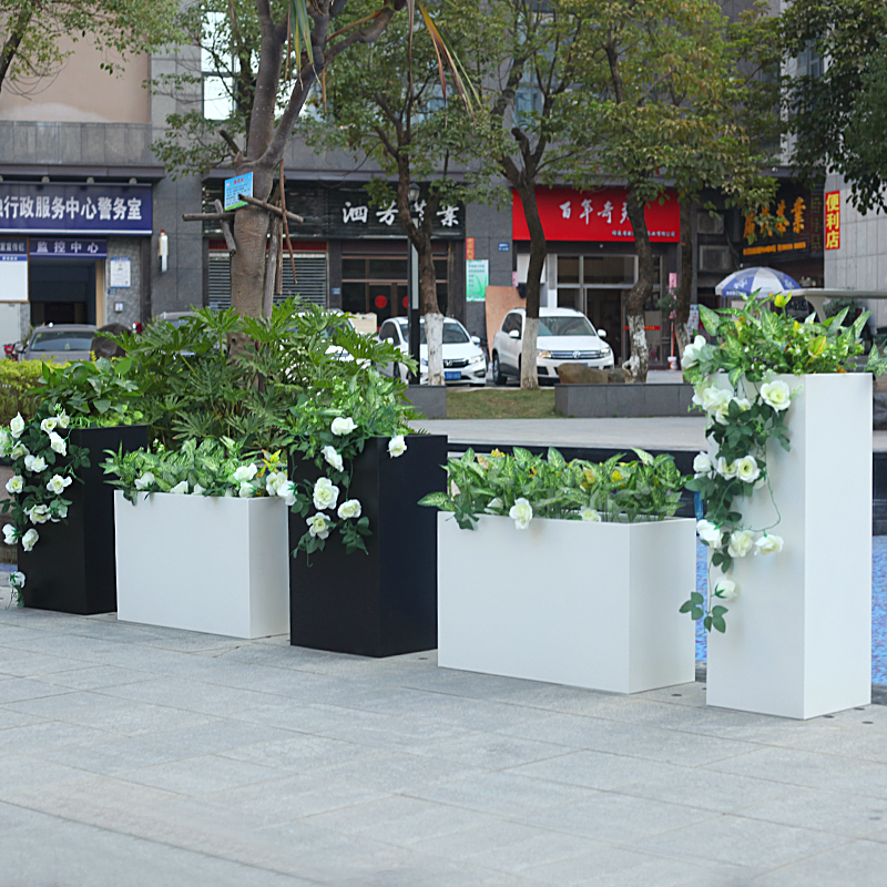 New Corridor Road Square Terrace Terrace Street Sample House Display Center Flower Groove Combined Outside Pendulum Green Planting Flower Pot Pool Iron Art Flower Box