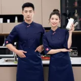 Шеф -точечная рукава весна, лето, лето, осень и зимние четыре сезона мужская рабочая одежда для питания, манжеты, кафетерия кухонная одежда ресторана Женщины -работники