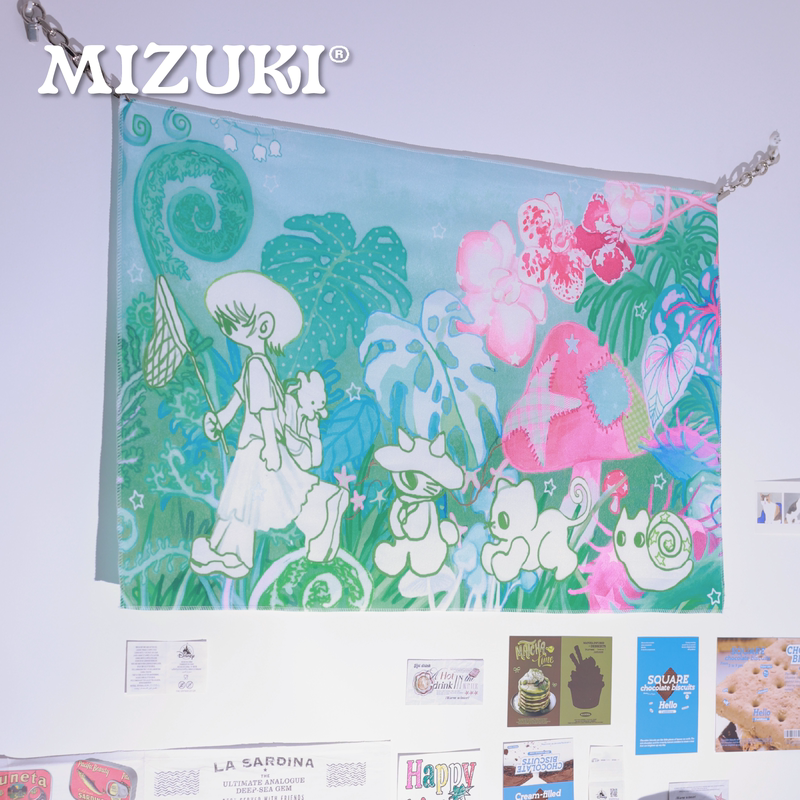 Mizuki Mizuki X Congming Original Illustration Cute Wall Decoration Poster Hanging Painting Tablecloth Velvet Hanging Cloth