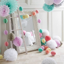 8cm honeycomb ball paper flower ball paper pull flower festival living room shopping mall window charm venue decoration decorative paper flower