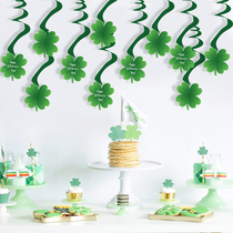 Four-leaf clover spiral 6 pieces of ornaments birthday party decoration childrens room shopping window decoration accessories