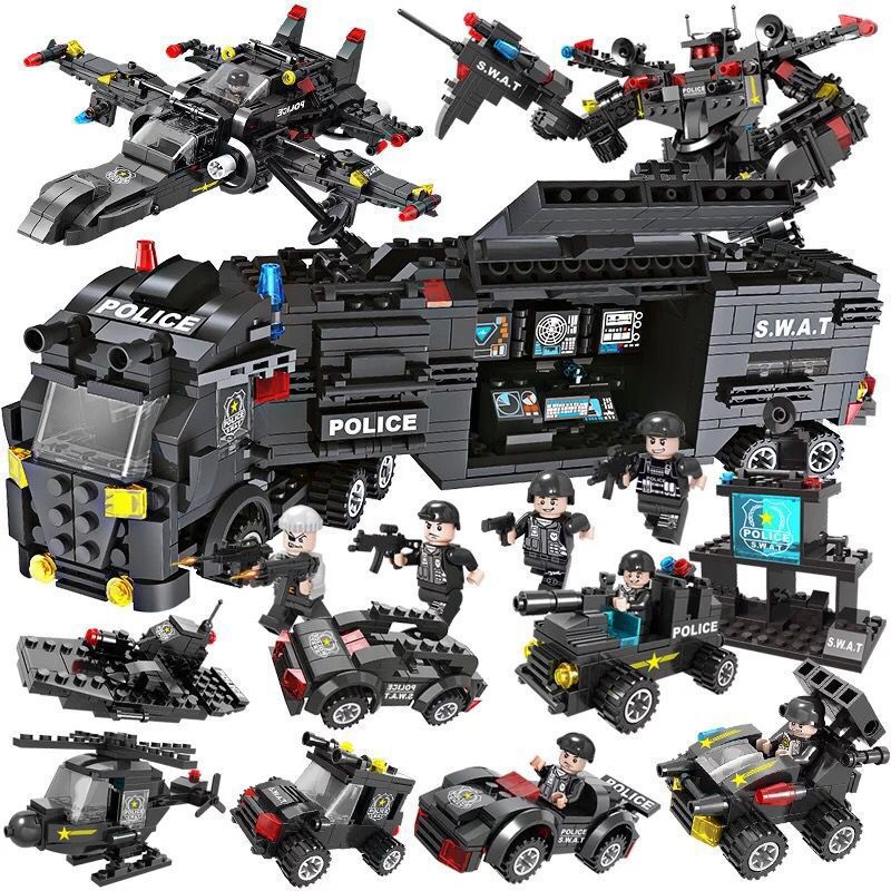 Flying Eagle Special Police Assembled Toys Compatible Lego Puzzle Male Kids Police Children Intellect Small Grain Gift Building Blocks