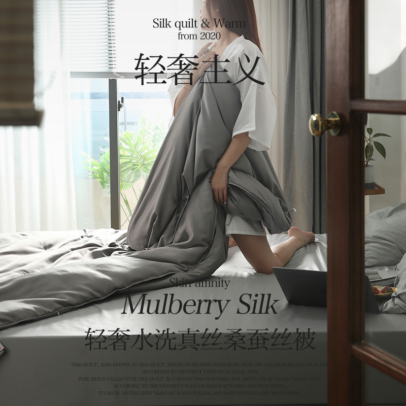 Double Palace cocoon mulberry silk t quilted by 100% mulberry silk t quilted autumn and winter cool by single air conditioner by the winter spring and autumn by the core winter