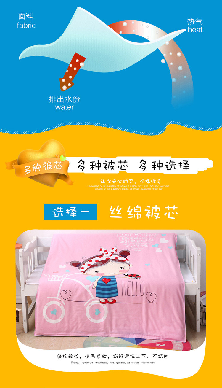 Liu Jiantao bộ đồ giường mẫu giáo trẻ ngủ trưa quilt ba mảnh kẹo bông cô gái - Bộ đồ giường trẻ em 	chăn ga cao cấp cho bé	