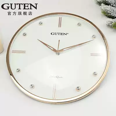 Golden Bell Treasure Nordic golden light luxury wind wall clock living room silent bedroom home quartz clock modern simple personality