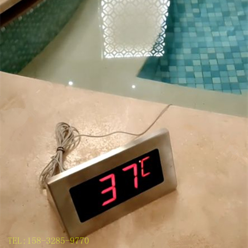 Stainless steel digital display large screen thermometer charging digital display temperature meter bath pool sauna room temperature gauge temperature display