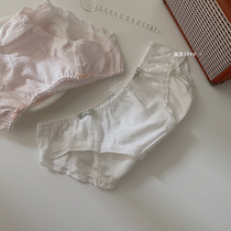 Matcha puff cute sweet girl simple Japanese solid color cotton crotch bottom triangle low waist underwear women