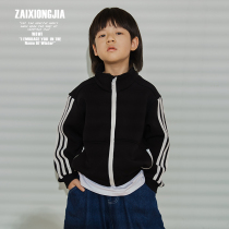 Z A I X O N G J A Handsome Qi-led sports necropolis jacket blouse for male and female children Small and medium sized children Short jackets Spring and autumn